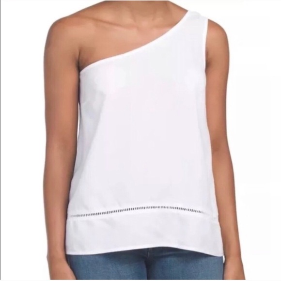 Anthropologie Cloth & Stone White One Shoulder Top - Picture 1 of 7